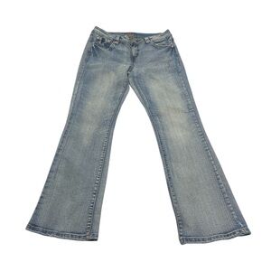 Bongo Jeans Flirty Bootcut Stone Washed Women’s Size 13 Distressed Low Rise Y2K